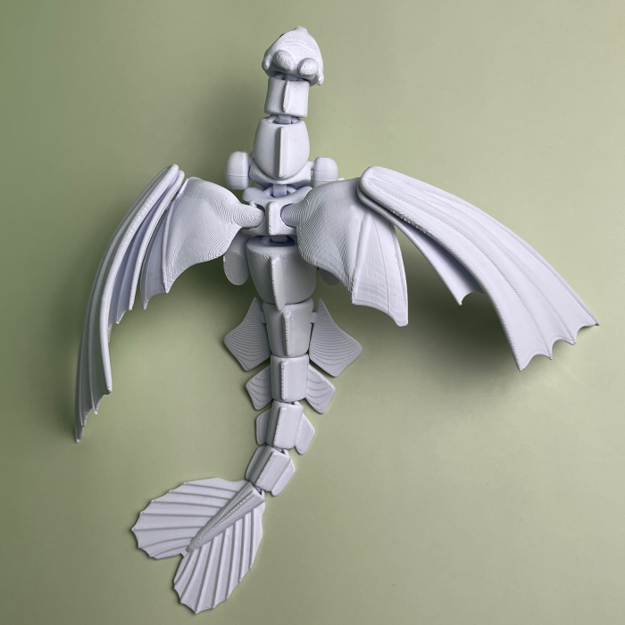 Dragon Light Fury, 20 cm, Jucărie 3D Articulată, Plastic [2]