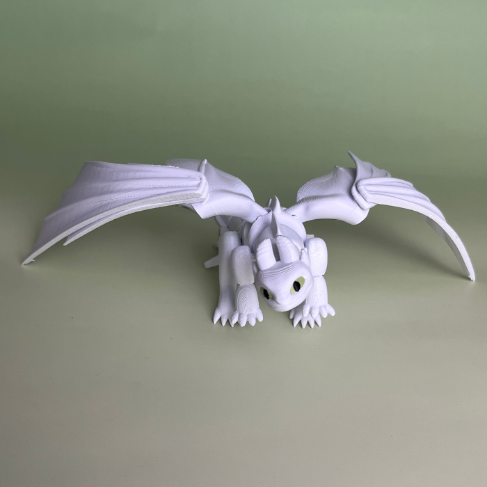 Dragon Light Fury, 20 cm, Jucărie 3D Articulată, Plastic [3]