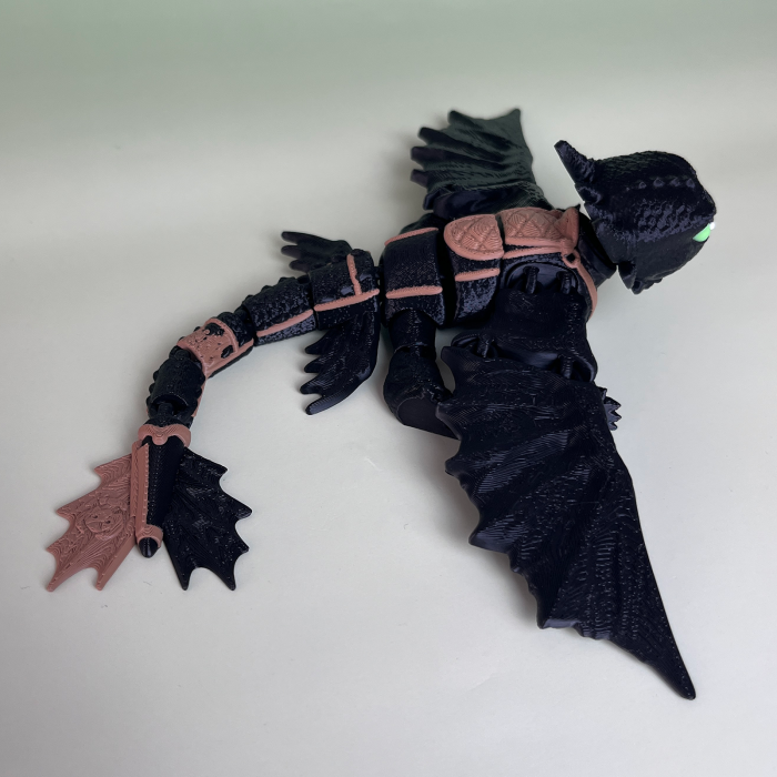 Dragon Toothless, 19 cm, Jucarie 3D Articulata, Plastic [10]