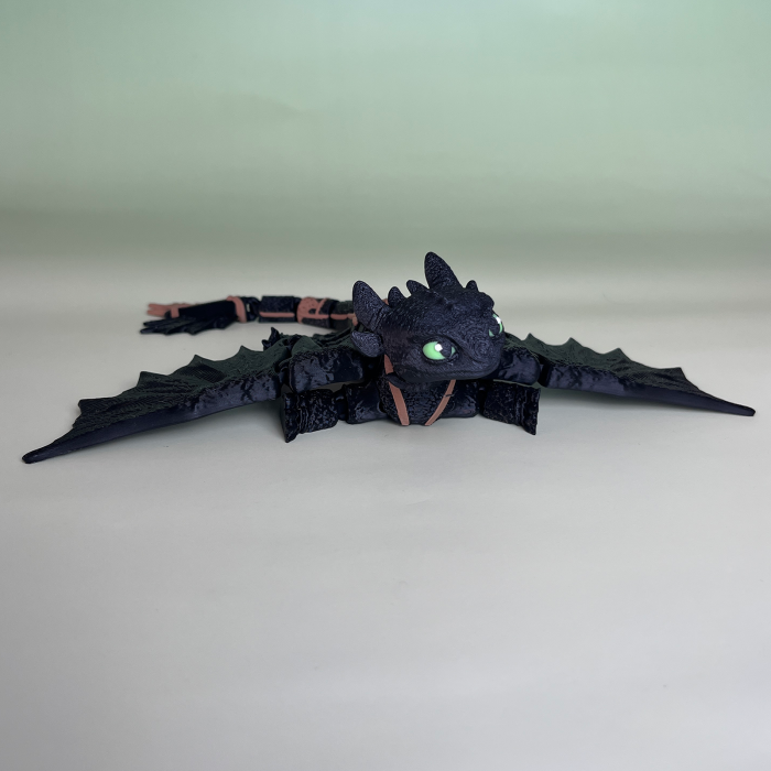 Dragon Toothless, 19 cm, Jucarie 3D Articulata, Plastic [3]