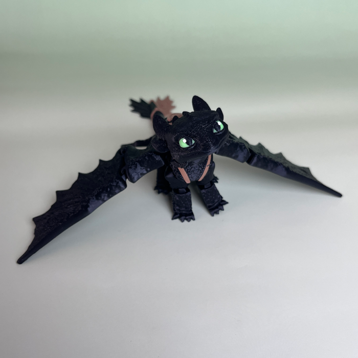 Dragon Toothless, 19 cm, Jucarie 3D Articulata, Plastic [4]