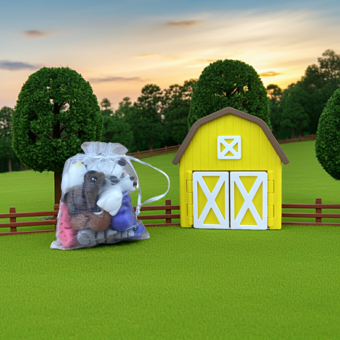 Ferma Animalelor - Hambar Galben cu Animăluțe Zigluti - (Set 10/20 pcs) - Jucării Flexibile 3D | Figurine Interactive pentru Copii | Cadou Distractiv & Educativ | Material PLA Sigur [2]