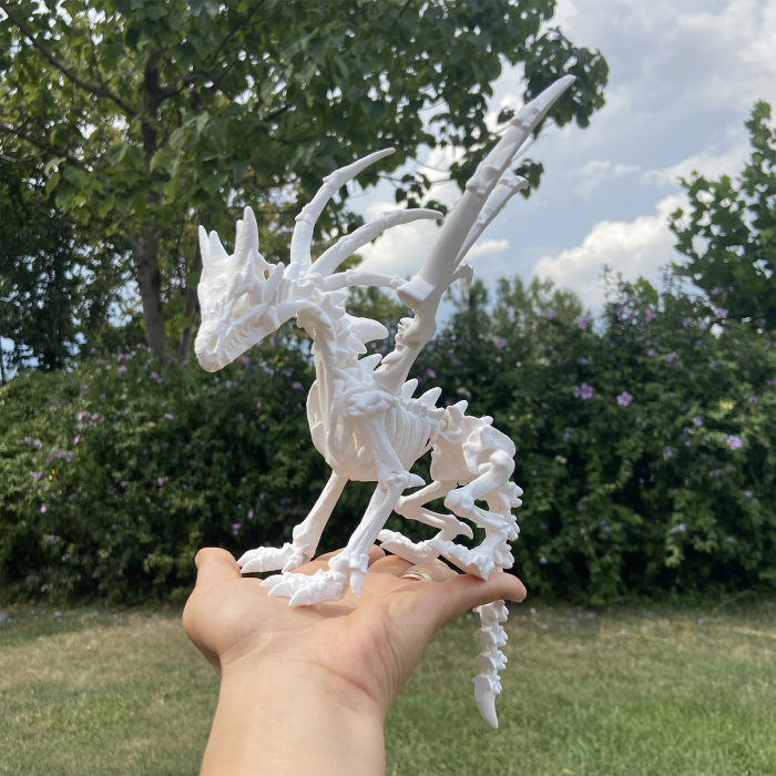 Figurina Dragon Alb, 34 cm, Jucarie 3D Articulata, Plastic [2]