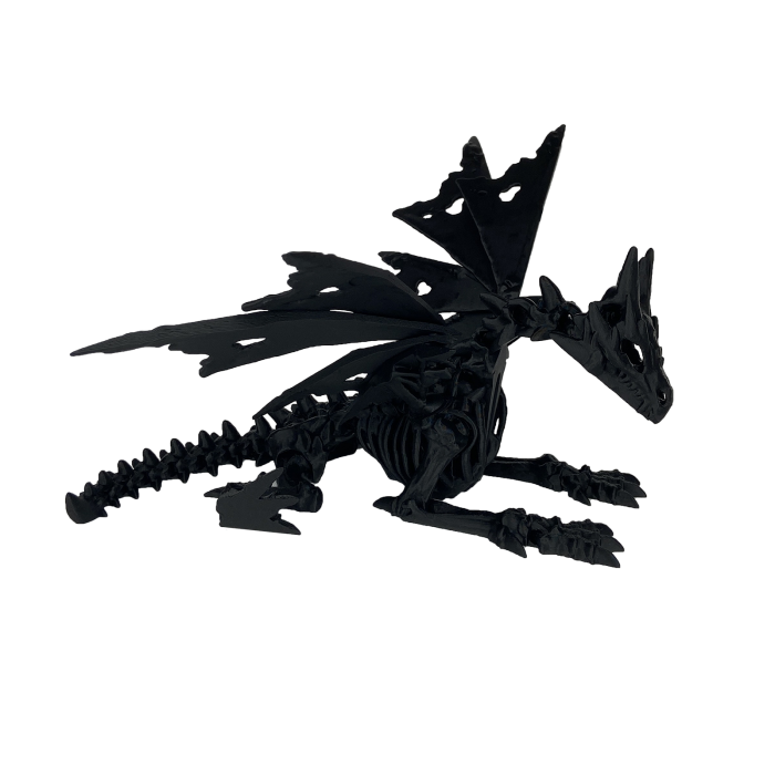Figurina Dragon Negru, 34 cm, Jucarie 3D Articulata, Plastic [3]