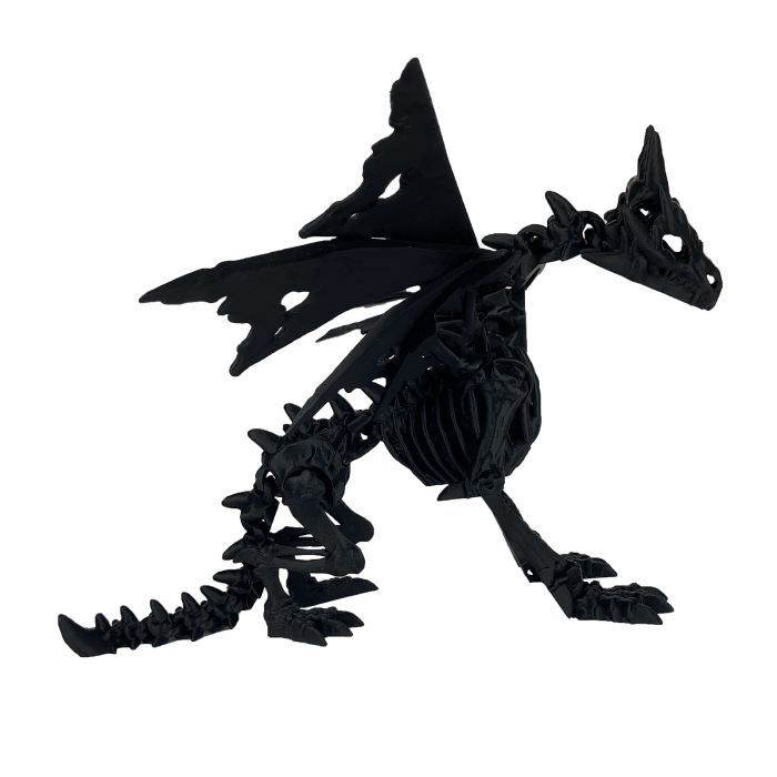 Figurina Dragon Negru, 34 cm, Jucarie 3D Articulata, Plastic [4]