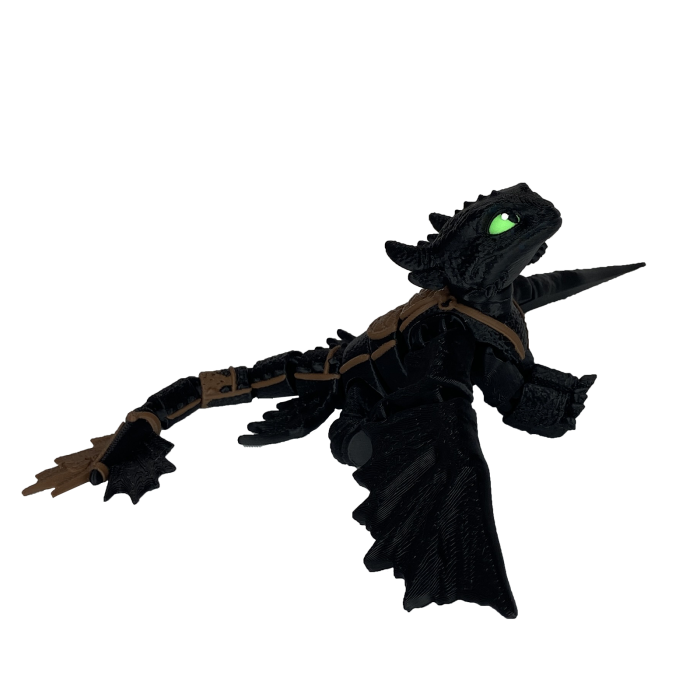 Figurina Dragon Toothless, 19 cm, Jucarie 3D Articulata, Plastic [5]