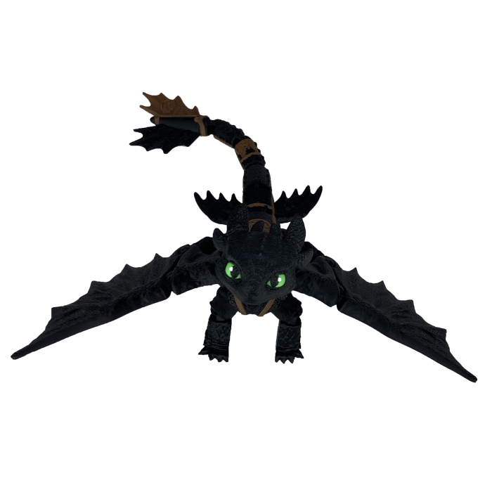 Figurina Dragon Toothless, 19 cm, Jucarie 3D Articulata, Plastic [6]