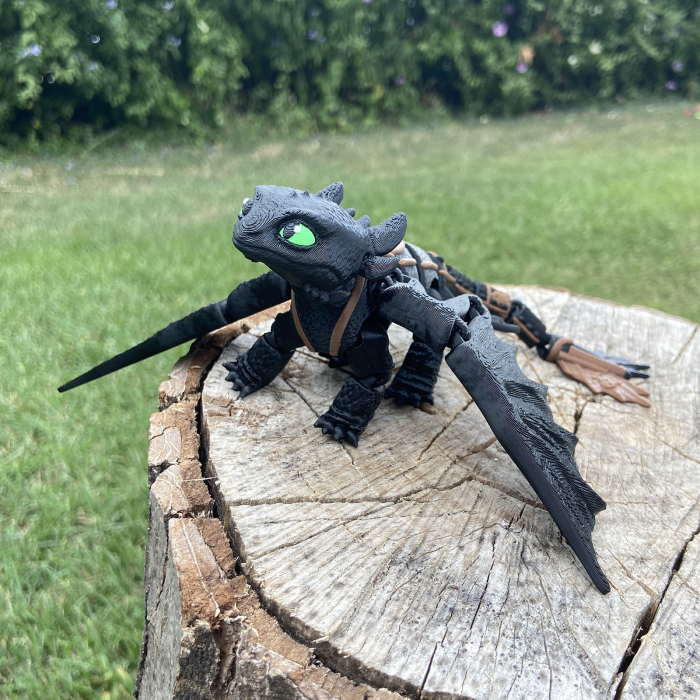 Figurina Dragon Toothless, 19 cm, Jucarie 3D Articulata, Plastic [4]