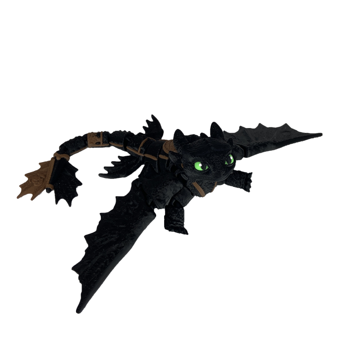 Figurina Dragon Toothless, 19 cm, Jucarie 3D Articulata, Plastic [3]