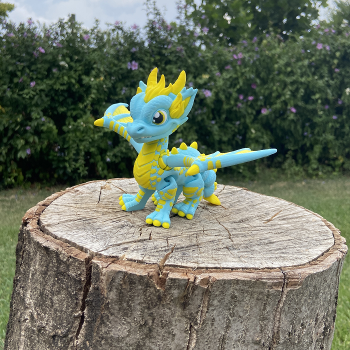 Figurina Dragon Cartoony, 14 cm, Jucarie 3D Articulata, Plastic [4]