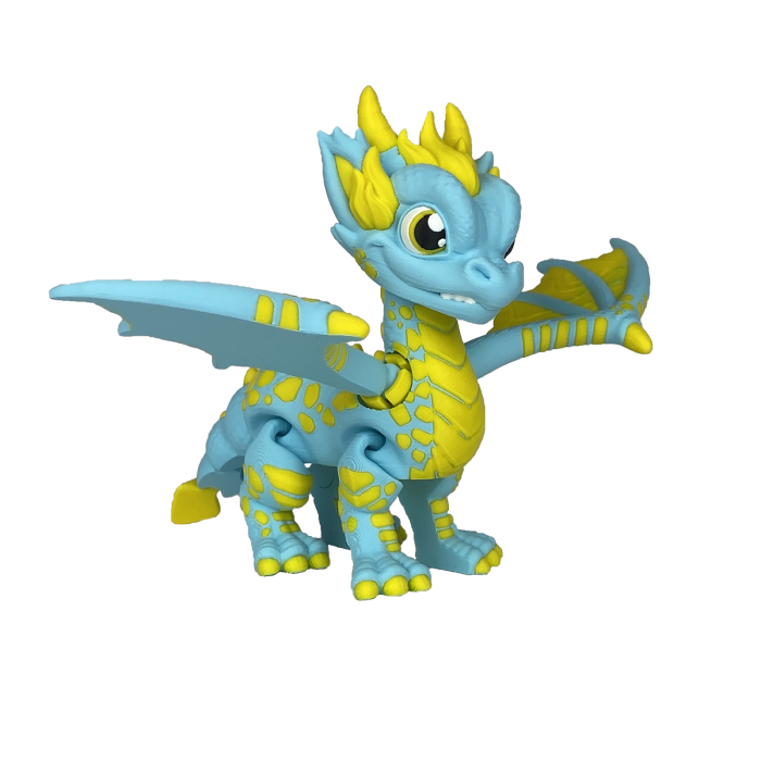 Figurina Dragon Cartoony, 14 cm, Jucarie 3D Articulata, Plastic [1]