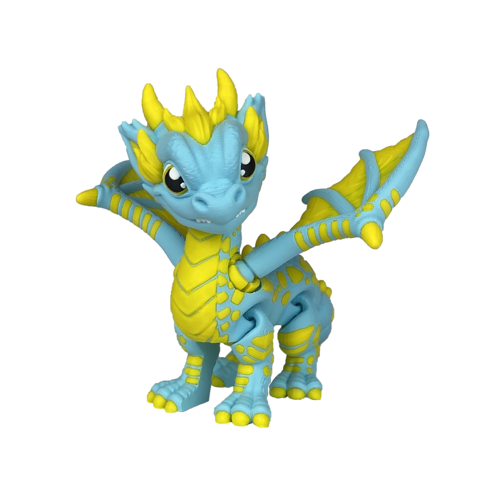 Figurina Dragon Cartoony, 14 cm, Jucarie 3D Articulata, Plastic [5]