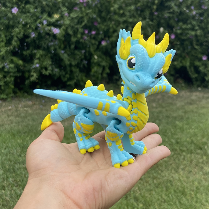 Figurina Dragon Cartoony, 14 cm, Jucarie 3D Articulata, Plastic [2]