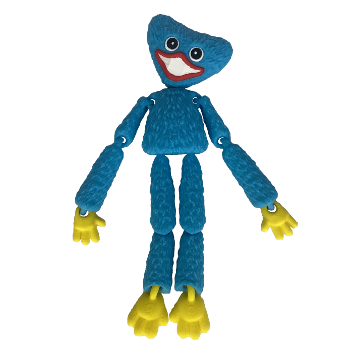 Figurina Huggy Wuggy Albastru, 16 cm, Jucarie 3D Articulata, Plastic [2]