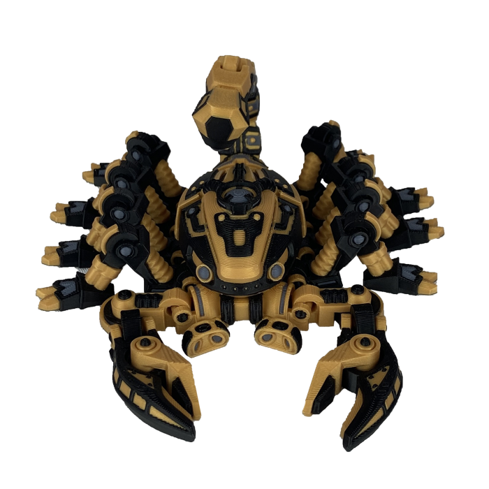 Figurina Scorpion Robot Auriu, 22 cm, Jucarie 3D Articulata, Plastic [4]