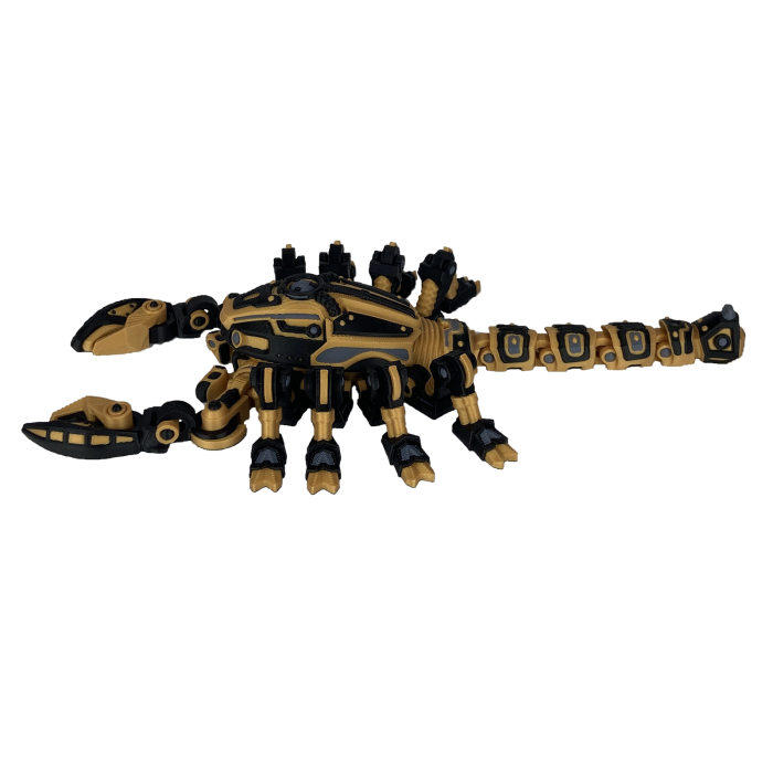 Figurina Scorpion Robot Auriu, 22 cm, Jucarie 3D Articulata, Plastic [2]