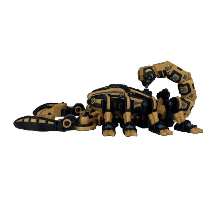 Figurina Scorpion Robot Auriu, 22 cm, Jucarie 3D Articulata, Plastic [3]