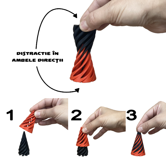 Jucarie interactiva, jucarie fidget in forma con spiral, Zigluti [2]