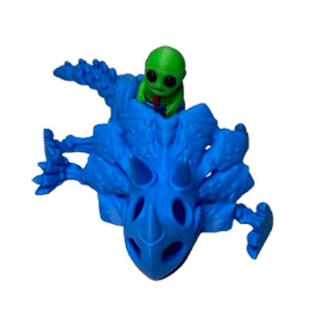 Jucărie Flexibilă, Schelet Triceratops cu mini-Ziglut, Dinozauri, Albastru, 22 cm [6]
