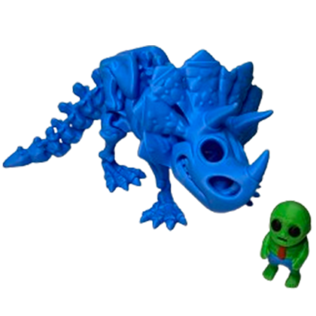 Jucărie Flexibilă, Schelet Triceratops cu mini-Ziglut, Dinozauri, Albastru, 22 cm [4]