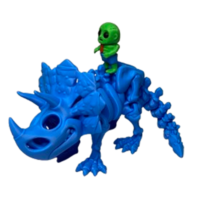 Jucărie Flexibilă, Schelet Triceratops cu mini-Ziglut, Dinozauri, Albastru, 22 cm [5]