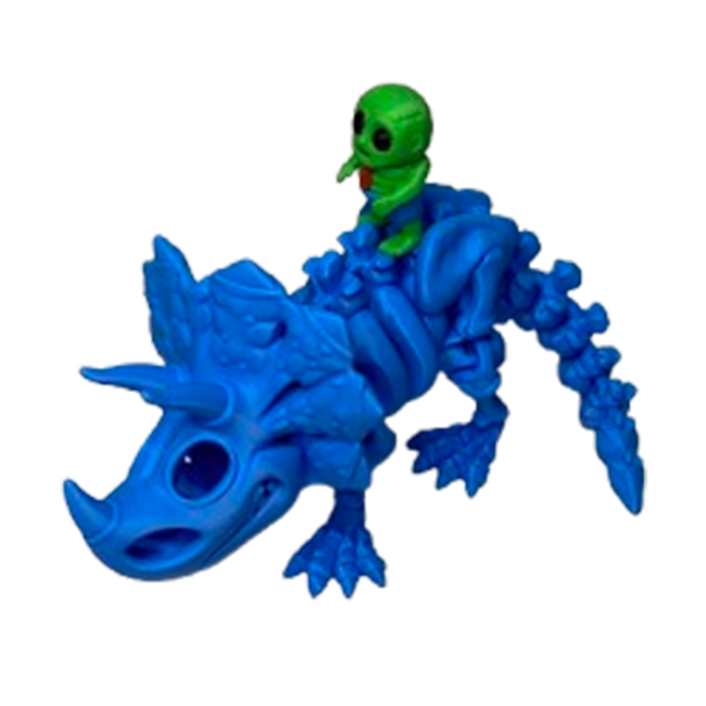 Jucărie Flexibilă, Schelet Triceratops cu mini-Ziglut, Dinozauri, Albastru, 22 cm [3]