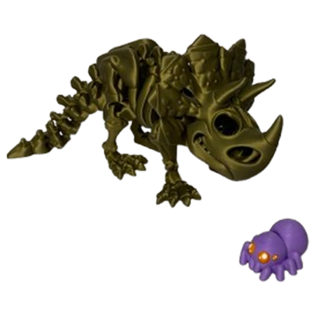 Jucărie Flexibilă, Schelet Triceratops cu mini-Ziglut, Dinozauri, Metalic, 22 cm [3]