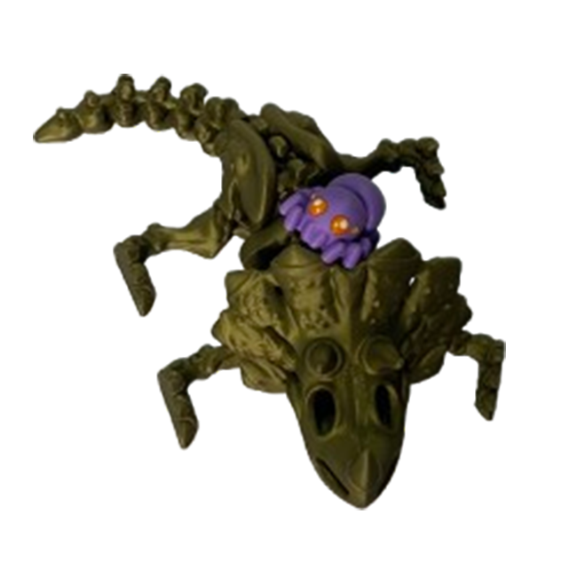 Jucărie Flexibilă, Schelet Triceratops cu mini-Ziglut, Dinozauri, Metalic, 22 cm [4]