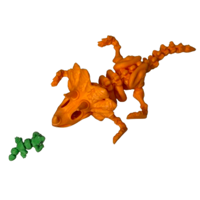 Jucărie Flexibilă, Schelet Triceratops cu mini-Ziglut, Dinozauri, Portocaliu, 22 cm [6]