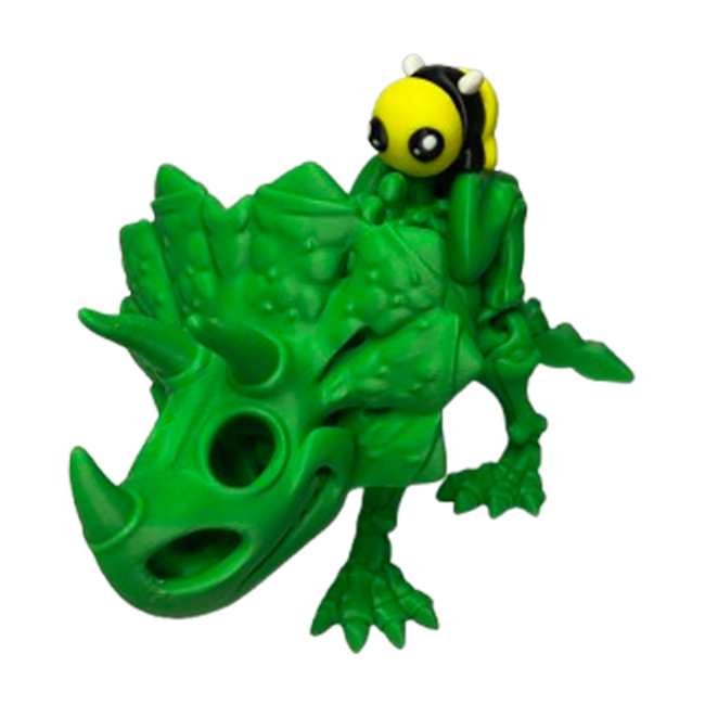Jucărie Flexibilă, Schelet Triceratops cu mini-Ziglut, Dinozauri, Verde, 22 cm [3]