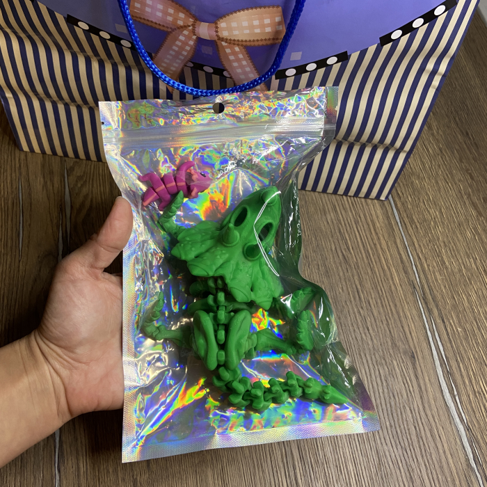 Jucărie Flexibilă, Schelet Triceratops cu mini-Ziglut, Dinozauri, Verde, 22 cm [2]