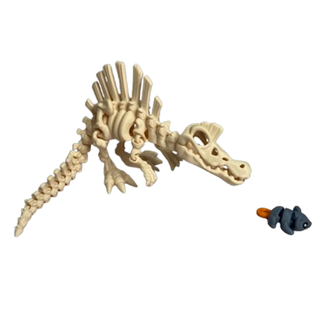 Jucărie Flexibilă, Schelet Spinozaur cu mini-Ziglut, Dinozauri, Alb Os, 30 cm [3]