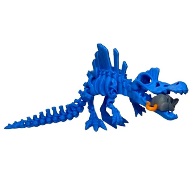 Jucărie Flexibilă, Schelet Spinozaur cu mini-Ziglut, Dinozauri, Albastru, 30 cm [3]