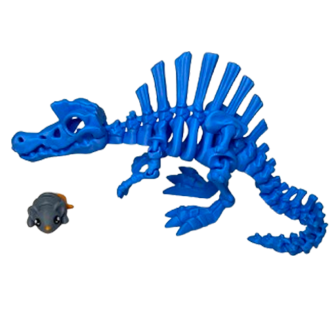 Jucărie Flexibilă, Schelet Spinozaur cu mini-Ziglut, Dinozauri, Albastru, 30 cm [5]