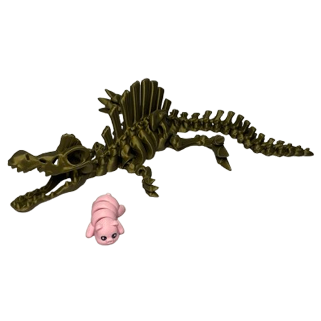 Jucărie Flexibilă, Schelet Spinozaur cu mini-Ziglut, Dinozauri, Metalic, 30 cm [5]