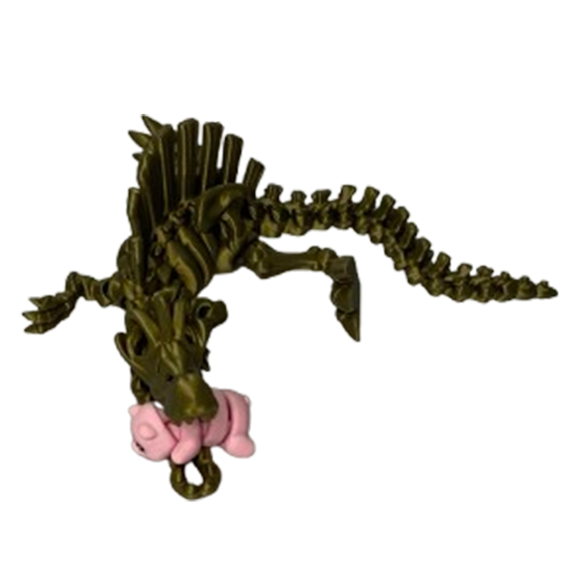 Jucărie Flexibilă, Schelet Spinozaur cu mini-Ziglut, Dinozauri, Metalic, 30 cm [6]
