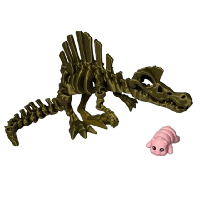 Jucărie Flexibilă, Schelet Spinozaur cu mini-Ziglut, Dinozauri, Metalic, 30 cm [4]