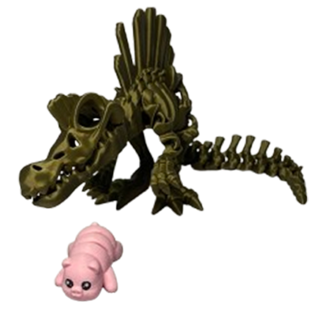 Jucărie Flexibilă, Schelet Spinozaur cu mini-Ziglut, Dinozauri, Metalic, 30 cm [3]