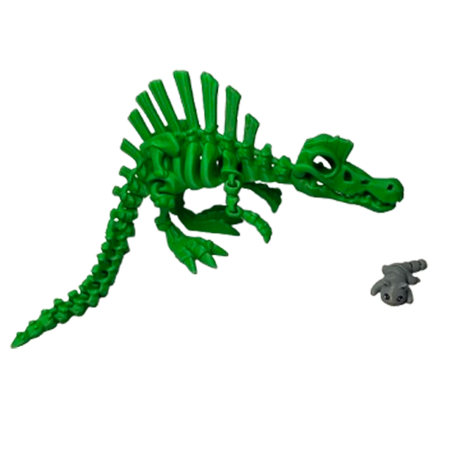 Jucărie Flexibilă, Schelet Spinozaur cu mini-Ziglut, Dinozauri, Verde, 30 cm [4]