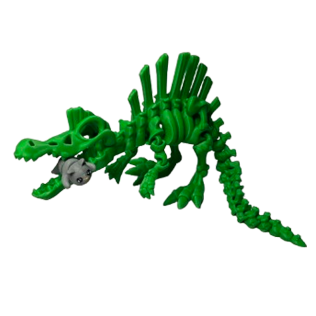 Jucărie Flexibilă, Schelet Spinozaur cu mini-Ziglut, Dinozauri, Verde, 30 cm [3]
