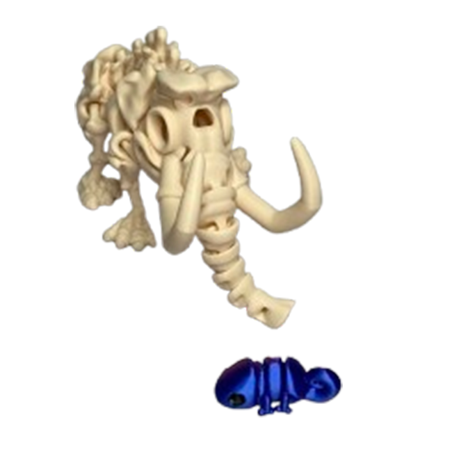Jucărie Flexibilă, Schelet Mamut cu mini-Ziglut, Dinozauri, Alb Os, 22 cm [5]