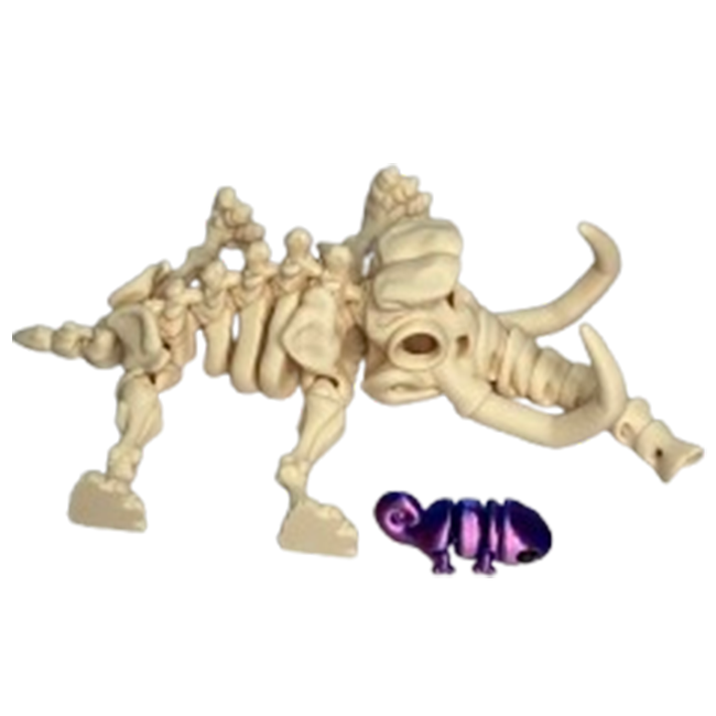 Jucărie Flexibilă, Schelet Mamut cu mini-Ziglut, Dinozauri, Alb Os, 22 cm [6]