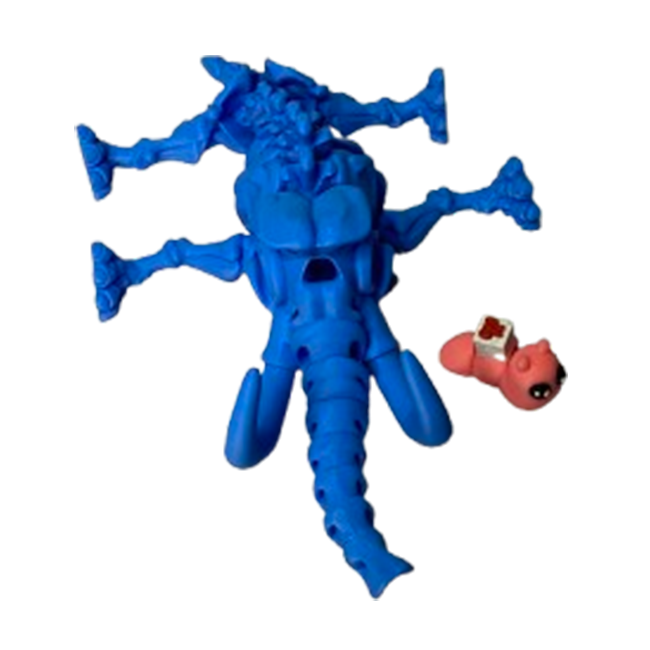 Jucărie Flexibilă, Schelet Mamut cu mini-Ziglut, Dinozauri, Albastru, 22 cm [5]