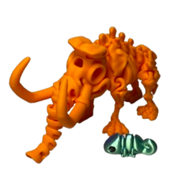 Jucărie Flexibilă, Schelet Mamut cu mini-Ziglut, Dinozauri, Portocaliu, 22 cm [3]