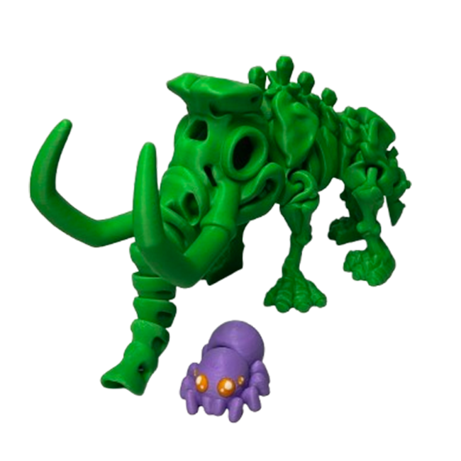Jucărie Flexibilă, Schelet Mamut cu mini-Ziglut, Dinozauri, Verde, 22 cm [3]