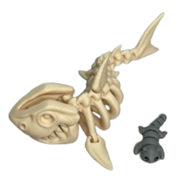 Jucărie Flexibilă, Schelet Rechin cu mini-Ziglut, Dinozauri, Alb Os, 20 cm [6]