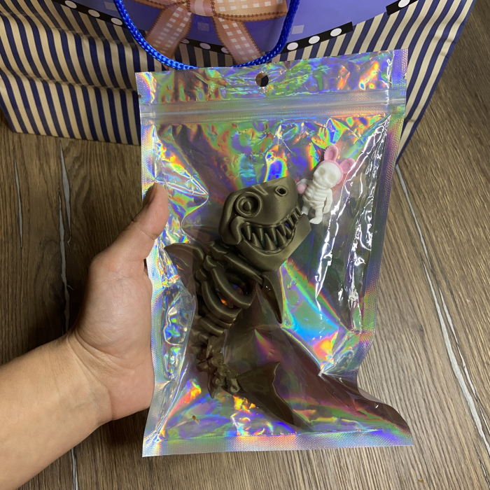 Jucărie Flexibilă, Schelet Rechin cu mini-Ziglut, Dinozauri, Metalic, 20 cm [2]