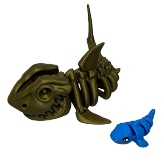Jucărie Flexibilă, Schelet Rechin cu mini-Ziglut, Dinozauri, Metalic, 20 cm [4]