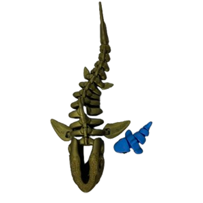 Jucărie Flexibilă, Schelet Rechin cu mini-Ziglut, Dinozauri, Metalic, 20 cm [6]