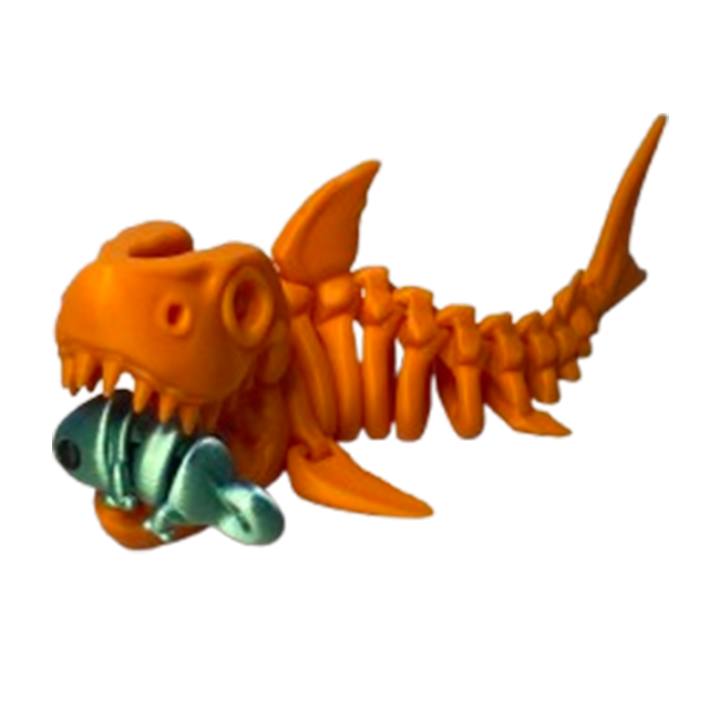 Jucărie Flexibilă, Schelet Rechin cu mini-Ziglut, Dinozauri, Portocaliu, 20 cm [3]